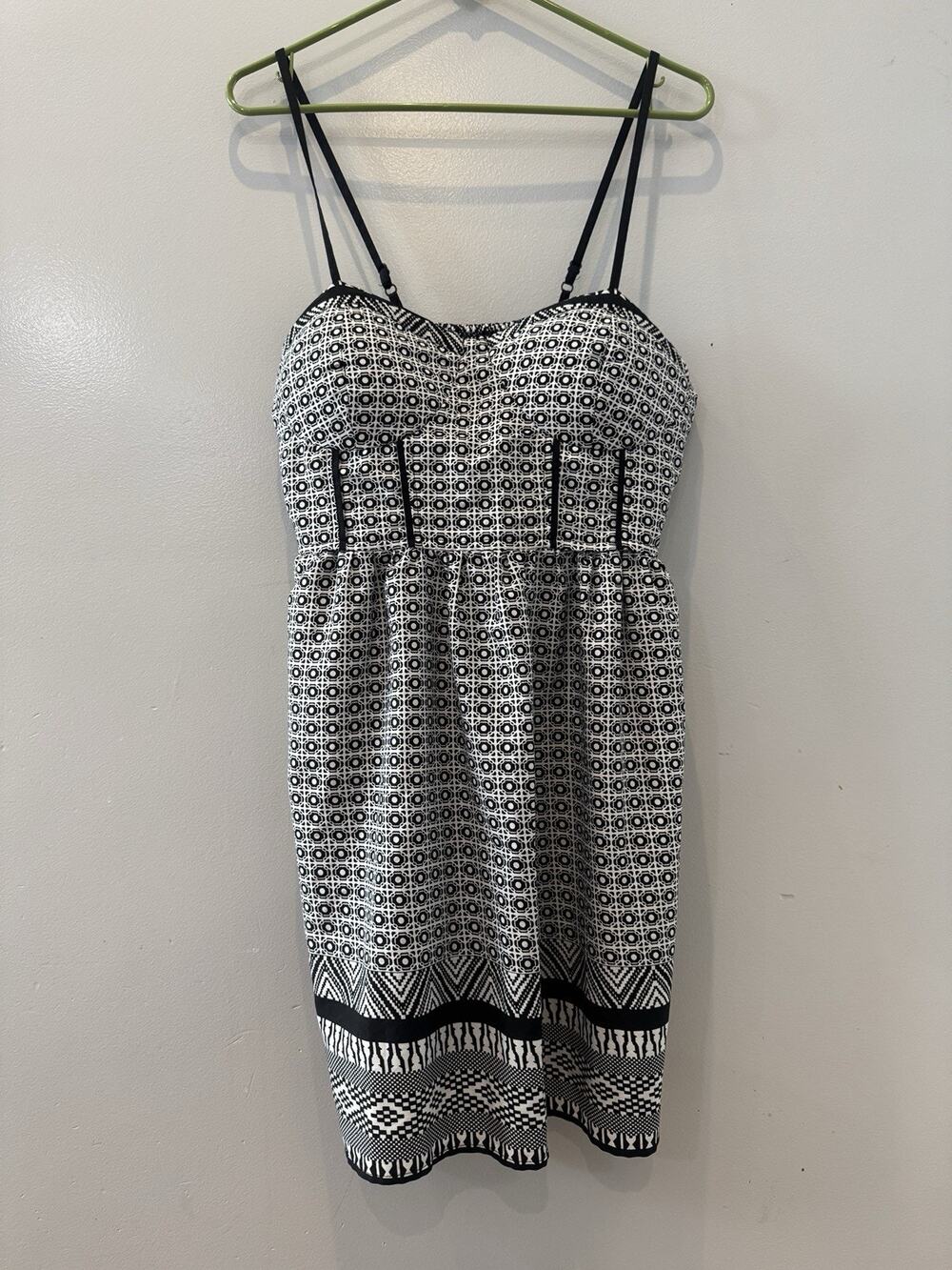 Three Pink Hearts TRIXXI BOHO Dress Large Black Gray White Adjusts Padded Bra